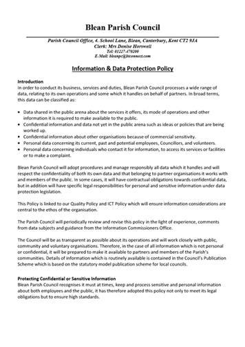 Information - BPC Data Information Protection Policy